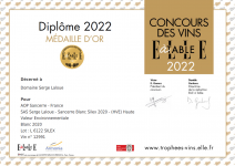 Sancerre Silex 2020 - Médaille d'or 2022 Elle à table